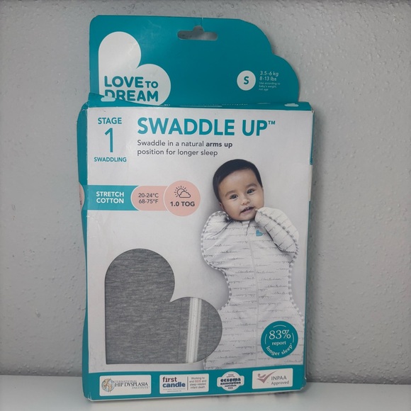 Love To Dream Swaddle UP Organic Stage 1 - Size Newborn 5-8.5 lbs - Gray-New - Picture 1 of 5